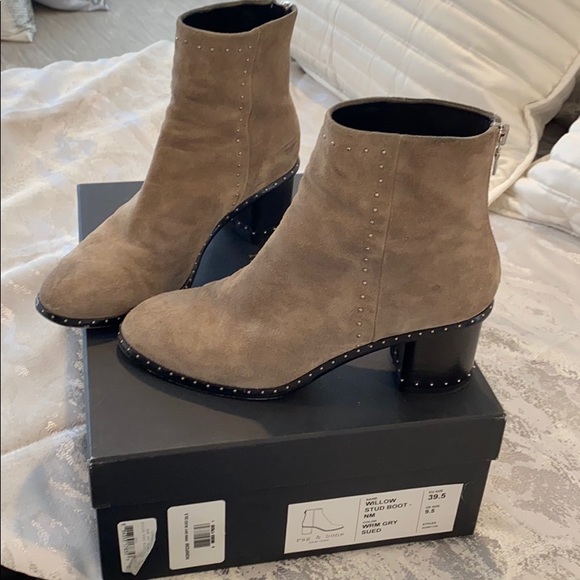 Rag Bone Shoes Rag Bone Willow Stud Boot Gray Suede Size 395 Poshmark